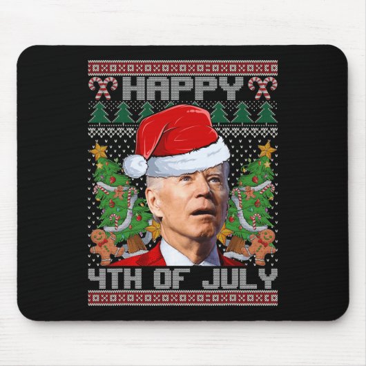 Santa Joe Biden Glückwunsch 4. Juli Ugly Weihnacht Mousepad (Vorne)