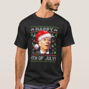 Santa Joe Biden Glückwunsch 4. Juli Ugly Weihnacht T-Shirt