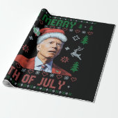 Santa Joe Biden Happy 4. Juli Ugly Weihnachten Geschenkpapier (Ungerollt)