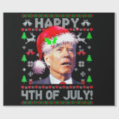 Santa Joe Biden Happy 4. Juli Ugly Weihnachten Geschenkpapier (Flach)