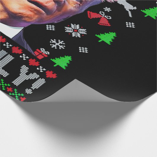 Santa Joe Biden Happy 4. Juli Ugly Weihnachten Geschenkpapier (Ecke)