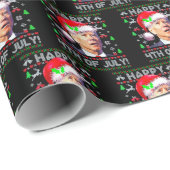 Santa Joe Biden Happy 4. Juli Ugly Weihnachten Geschenkpapier (Rolleneckpunkt)