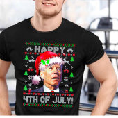 Santa Joe Biden Happy 4. Juli Ugly Weihnachten T-Shirt