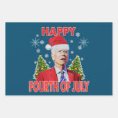 Santa Joe Biden Happy 4. Juli Weihnachten Geschenkpapier Set (Vorderseite 3)