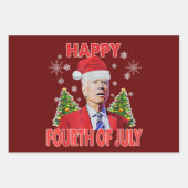 Santa Joe Biden Happy 4. Juli Weihnachten Geschenkpapier Set (Vorderseite 2)