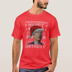 Santa Joe Biden Happy Birthday Confused Funny Ugly T-Shirt