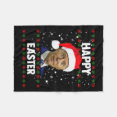Santa Joe Biden Happy Oaster Ugly Christmas Sweate Fleecedecke (Vorderseite (Horizontal))