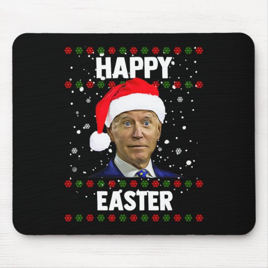 Santa Joe Biden Happy Oaster Ugly Christmas Sweate Mousepad (Vorne)