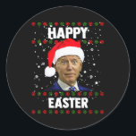 Santa Joe Biden Happy Oaster Ugly Christmas Sweate Runder Aufkleber<br><div class="desc">Santa Joe Biden Happy Oaster Ugly Christmas Sweater</div>