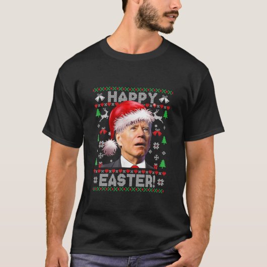 Santa Joe Biden Happy Oaster Ugly Christmas Sweate T-Shirt (Vorderseite)