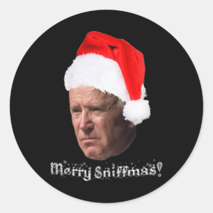 Santa Joe Biden Weihnachten Satire Design Pro Trum Runder Aufkleber