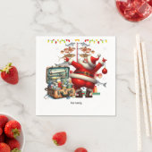 Santa Joins Fishing Fans zu Weihnachten Chef! Serviette (Beispiel)