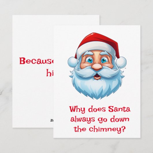 Santa Jokes Feiertagskarte (Vorne/Hinten)