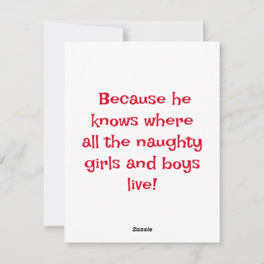 Santa Jokes Feiertagskarte (Rückseite)