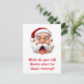 Santa Jokes Feiertagskarte (Stehend Vorderseite)