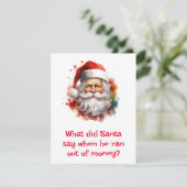 Santa Jokes Feiertagskarte (Stehend Vorderseite)