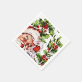Santa jolly Heilige Mistletoe Vintag Serviette (Ecke)