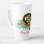 Santa Joy Sock Christmas Latte Tasse (Linke Ecke)