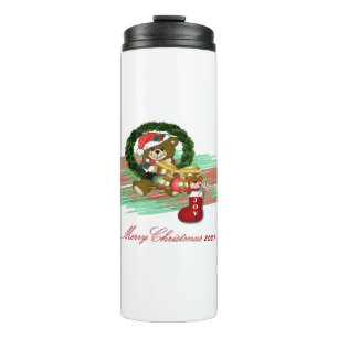 Santa Joy Sock Christmas Thermal Tumbler Thermosbecher