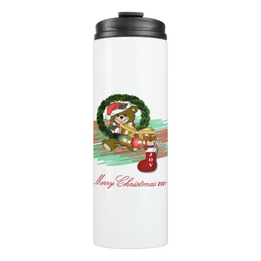 Santa Joy Sock Christmas Thermal Tumbler Thermosbecher (Vorderseite)