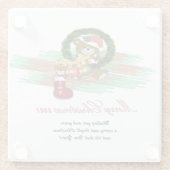 Santa Joy Sock Weihnachts-Untersetzer Glasuntersetzer (Rückseite)