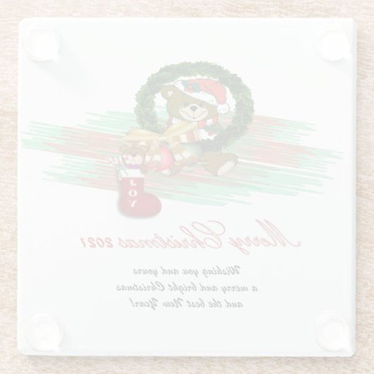 Santa Joy Sock Weihnachts-Untersetzer Glasuntersetzer (Rückseite)