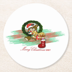 Santa Joy Sock Weihnachtszeitung Untersetzer