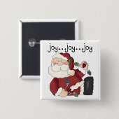 Santa Joy T - Shirt und Geschenke Button (Vorne & Hinten)