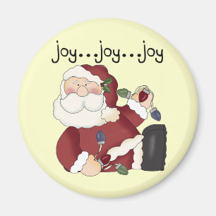 Santa Joy T - Shirt und Geschenke Magnet
