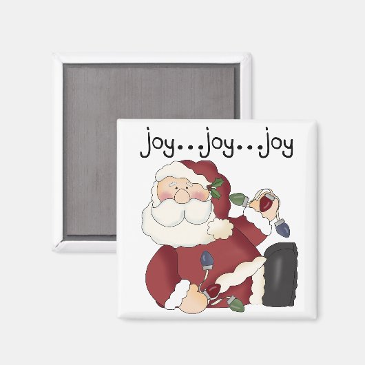 Santa Joy T - Shirt und Geschenke Magnet (Vorderseite/Rückseite)