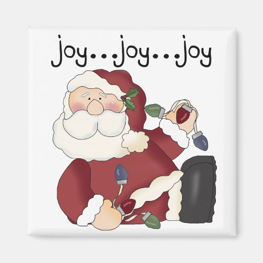Santa Joy T - Shirt und Geschenke Magnet (Vorne)