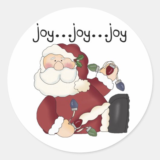 Santa Joy T - Shirt und Geschenke Runder Aufkleber (Vorderseite)