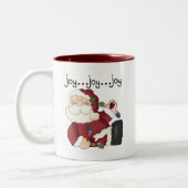 Santa Joy T - Shirt und Geschenke Zweifarbige Tasse (Links)