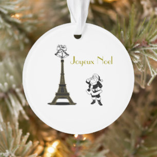 Santa Joyeux Weihnachten Eiffel Tower Paris Weihna Ornament