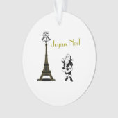 Santa Joyeux Weihnachten Eiffel Tower Paris Weihna Ornament (Vorderseite)