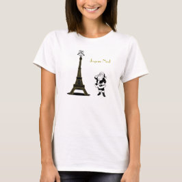 Santa Joyeux Weihnachten Eiffel Tower Paris Weihna T-Shirt