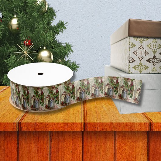 Santa Joyful Christmas Grosgrain Ribbon Ripsband