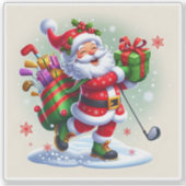 Santa Joyfull Lieferung Geschenke während Golf spi Aufkleber (Vorderseite)