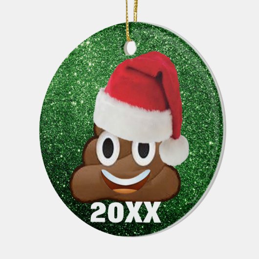 Santa Kack Emoji mit Weihnachtsschmuck in der Weih (Links)