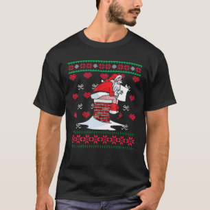 Santa Kackte Down Chimney Ugly Xmas Sweater Chris T-Shirt