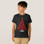 Santa Kardinalvogel Weihnachtsbaum Weihnachtslicht T-Shirt (Vorne ganz)