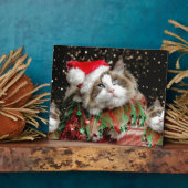 Santa Katze Fotoplatte (Seite)