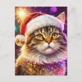 Santa Katze Postkarte (Vorderseite)
