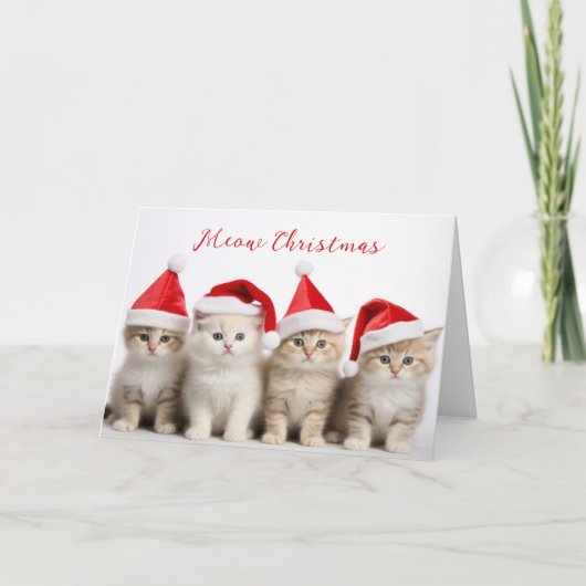 Santa Katzen Karte (Vorderseite)
