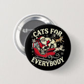 Santa Katzenliebhaber Weihnachtskatzen  Button (Vorne & Hinten)