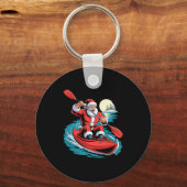 Santa Kayaking Lover Funny Holiday Christmas Xmas Schlüsselanhänger (Vorderseite)