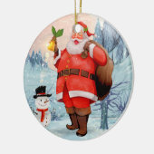 Santa Keramik Ornament (Links)