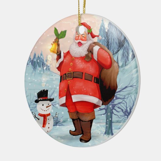 Santa Keramik Ornament (Links)