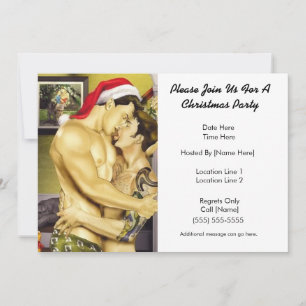 Santa Kiss Custom Party Einladungen