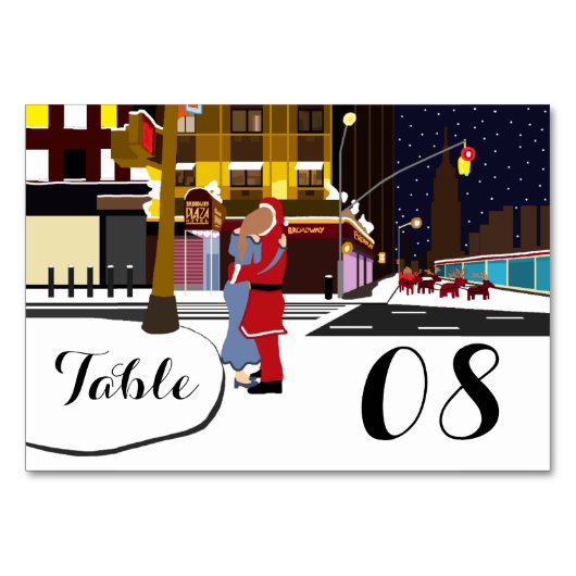 Santa Kiss on Broadway Number Tischnummer (Rückseite)
